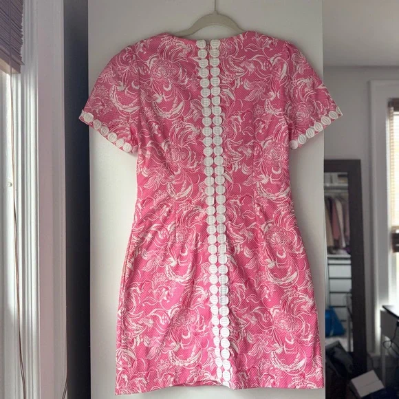 🩷 LILY PULITZER X GOOP COLLAB PINK FLORAL PREPPY GIRLY MINI DRESS WITH POCKETS - Picture 6 of 11